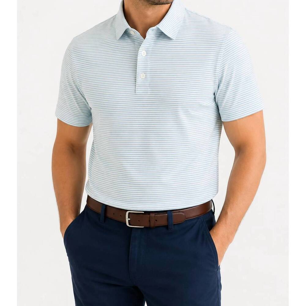 NEW GENTEAL freeman short sleeve performance polo in blue